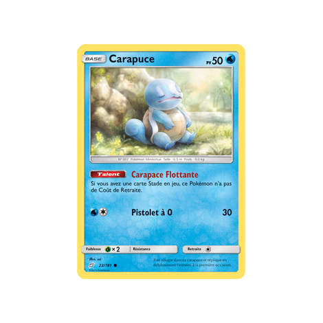 Carte Carapuce - Commune de Pokémon Duo de Choc 22/181