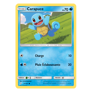 Carapuce 23/181 : Joyau Commune de l'extension Pokémon Duo de Choc