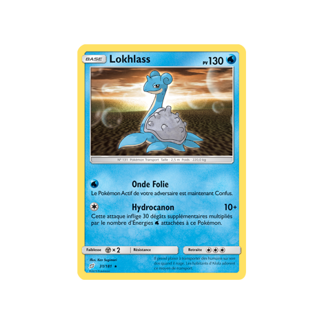 Lokhlass 31/181 : Joyau Rare de l'extension Pokémon Duo de Choc