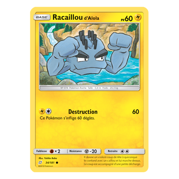Carte Racaillou d'Alola - Commune de Pokémon Duo de Choc 34/181