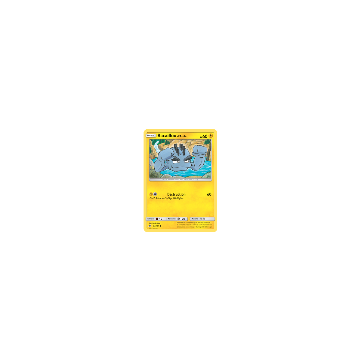 Carte Racaillou d'Alola - Commune de Pokémon Duo de Choc 34/181