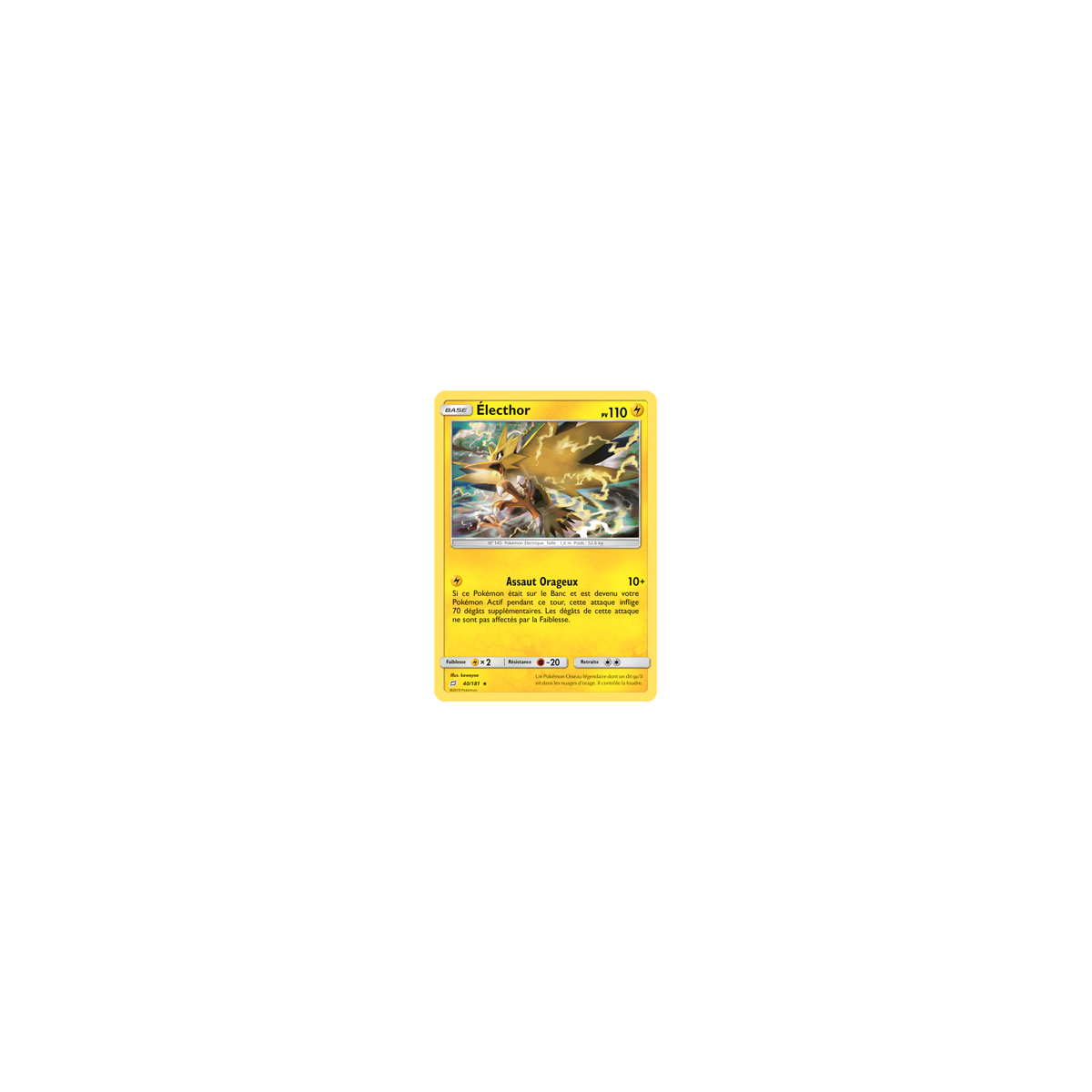 Électhor 40/181 : Joyau Holographique rare de l'extension Pokémon Duo de Choc