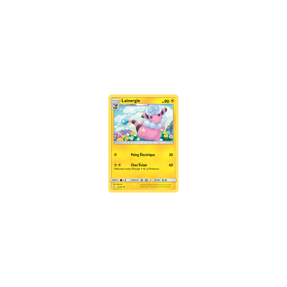 Carte Lainergie - Peu commune de Pokémon Duo de Choc 42/181