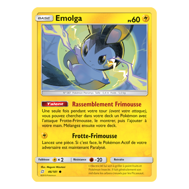 Carte Emolga - Commune de Pokémon Duo de Choc 46/181