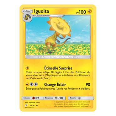 Carte Iguolta - Peu commune de Pokémon Duo de Choc 50/181