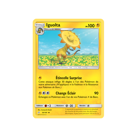 Carte Iguolta - Peu commune de Pokémon Duo de Choc 50/181