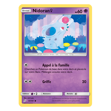 Nidoran♀ 54/181 : Joyau Commune de l'extension Pokémon Duo de Choc