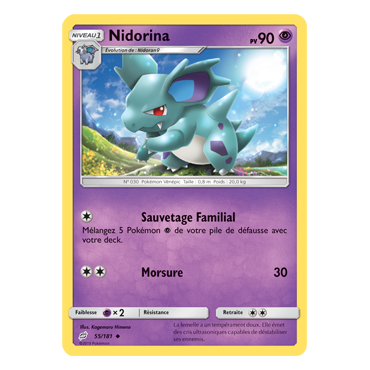 Carte Nidorina - Peu commune de Pokémon Duo de Choc 55/181