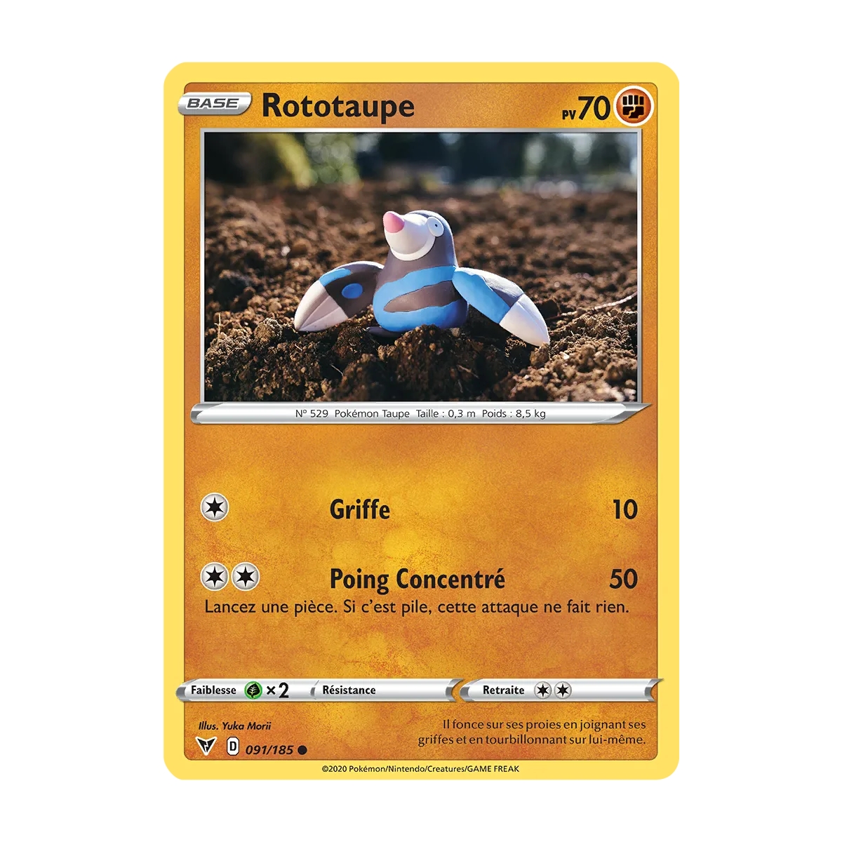 Rototaupe 091/185 : Joyau Commune (Brillante) de l'extension Pokémon Épée et Bouclier Voltage Éclatant