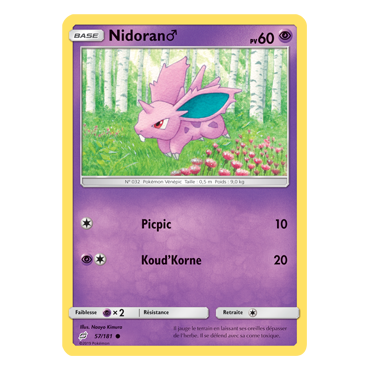 Nidoran♂ 57/181 : Joyau Commune de l'extension Pokémon Duo de Choc