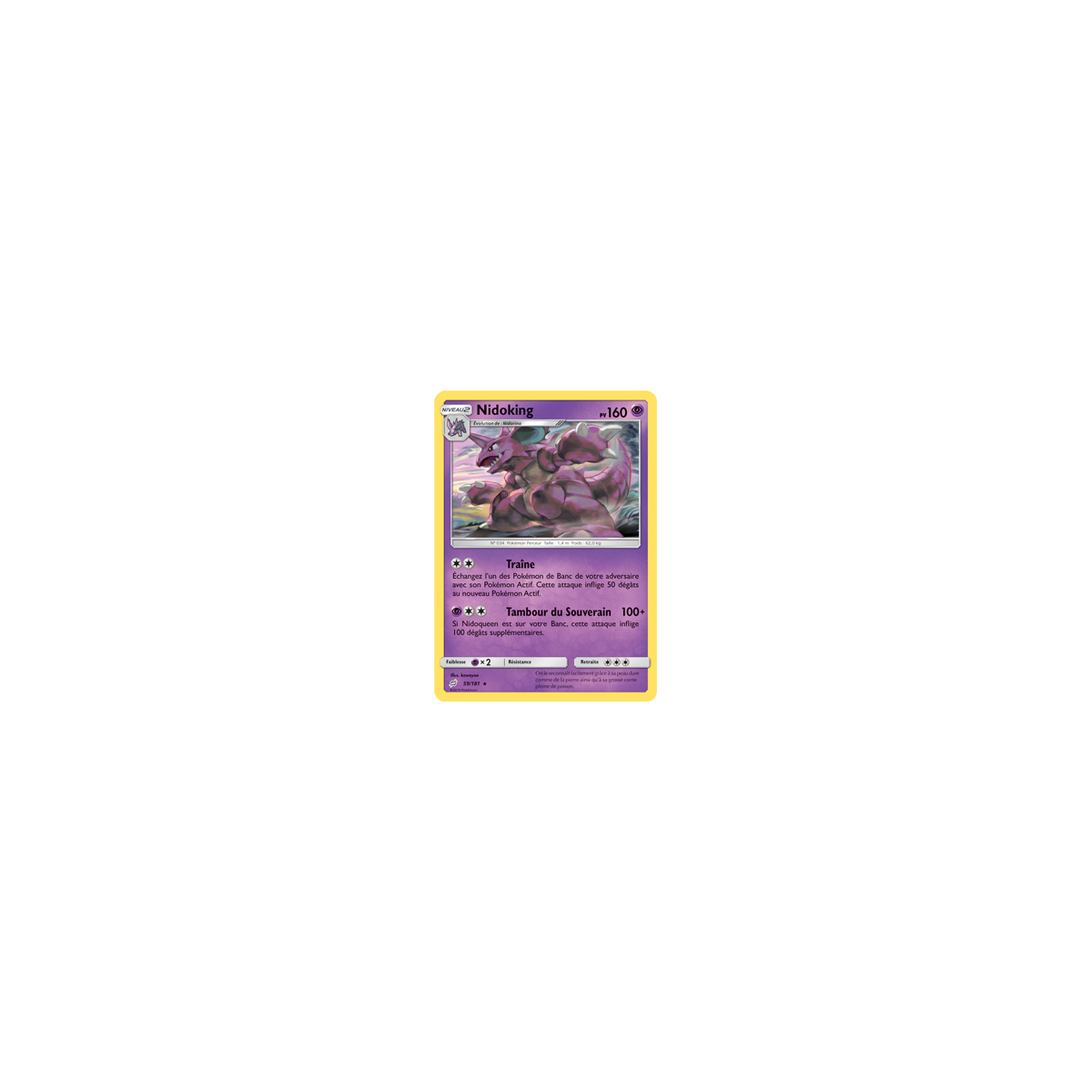 Nidoking 59/181 : Joyau Rare de l'extension Pokémon Duo de Choc