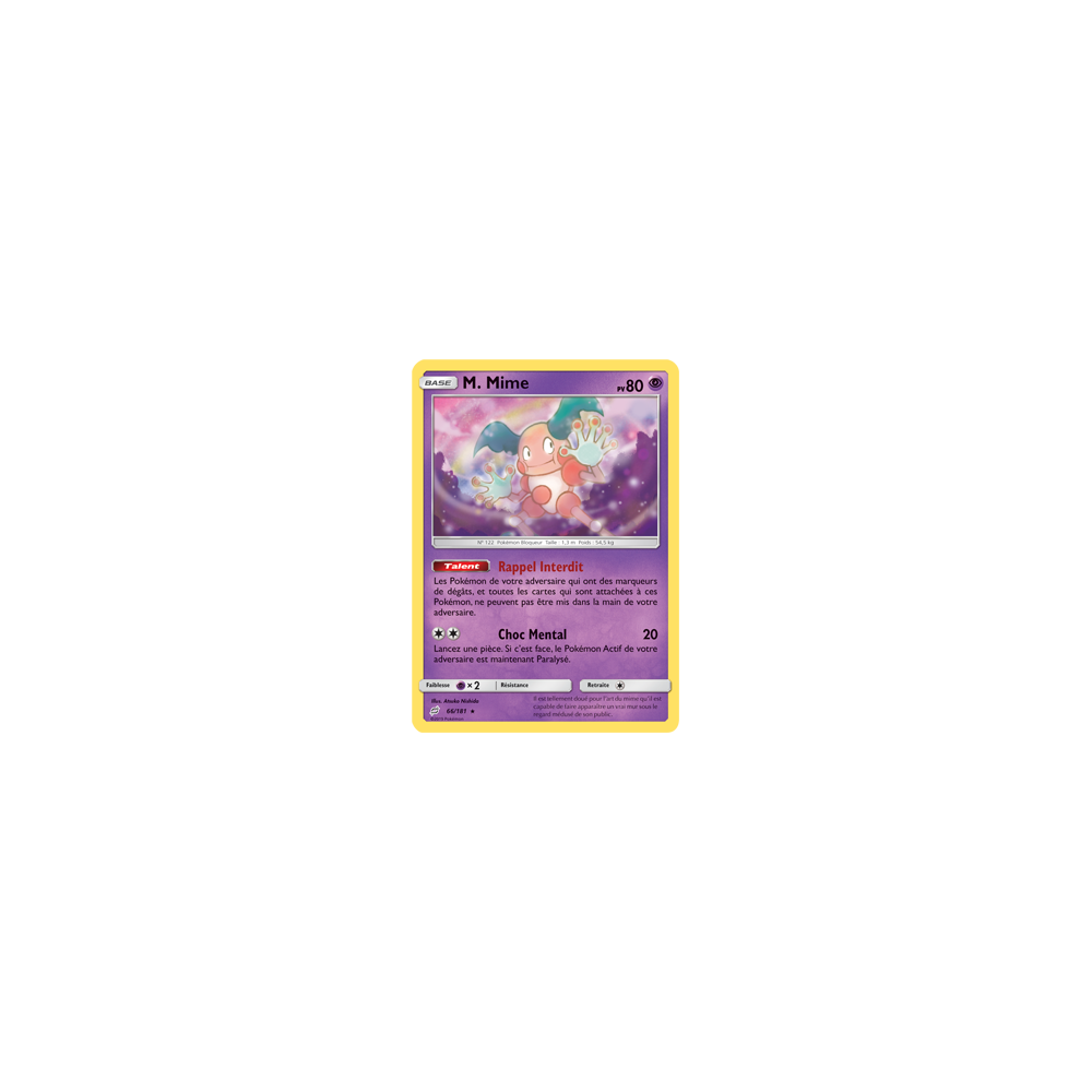 M. Mime 66/181 : Joyau Rare de l'extension Pokémon Duo de Choc