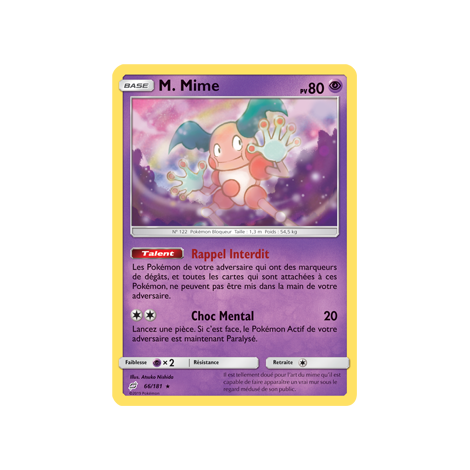 M. Mime 66/181 : Joyau Rare de l'extension Pokémon Duo de Choc