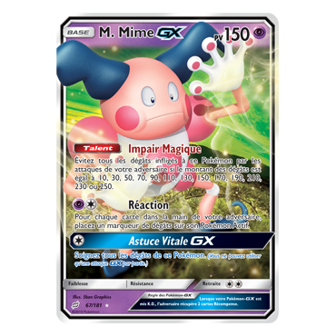 Découvrez M. Mime, carte Holographique rare GX de la série Duo de Choc
