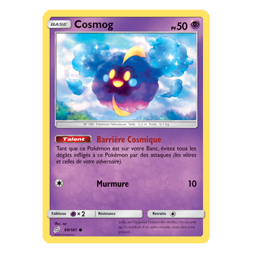 Découvrez Cosmog, carte Commune de la série Duo de Choc