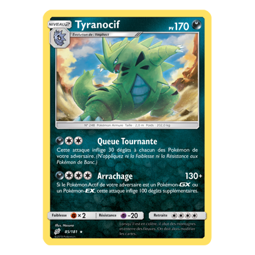 Tyranocif 85/181 : Joyau Holographique rare de l'extension Pokémon Duo de Choc