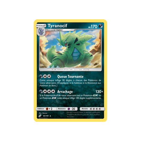 Tyranocif 85/181 : Joyau Holographique rare de l'extension Pokémon Duo de Choc