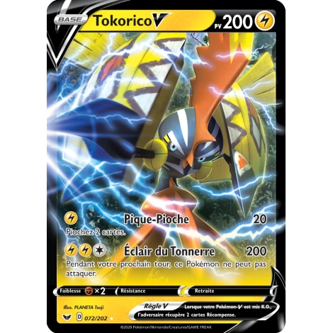 Tokorico 072/202 : Joyau Holographique rare V de l'extension Pokémon Épée et Bouclier