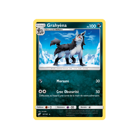 Carte Grahyèna - Rare de Pokémon Duo de Choc 87/181