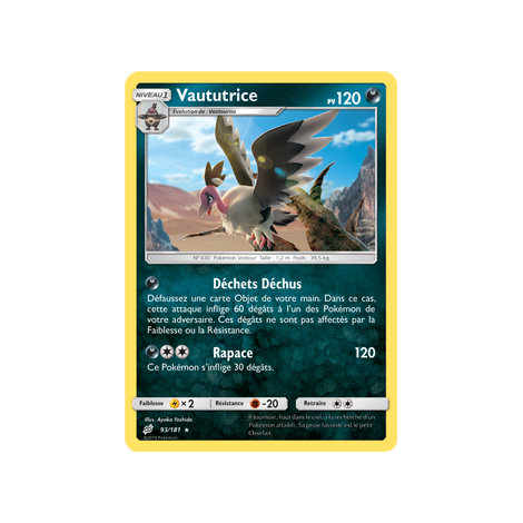 Vaututrice 93/181 : Joyau Rare de l'extension Pokémon Duo de Choc