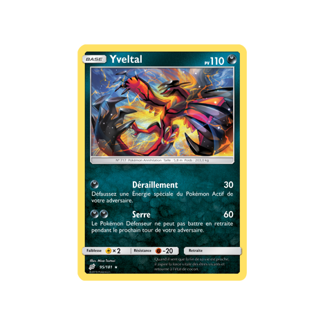 Yveltal 95/181 : Joyau Holographique rare de l'extension Pokémon Duo de Choc