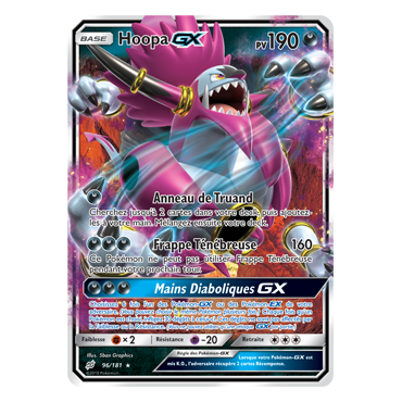 Découvrez Hoopa, carte Holographique rare GX de la série Duo de Choc