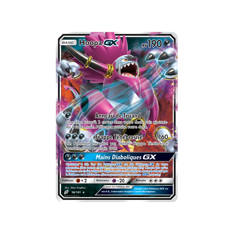 Découvrez Hoopa, carte Holographique rare GX de la série Duo de Choc