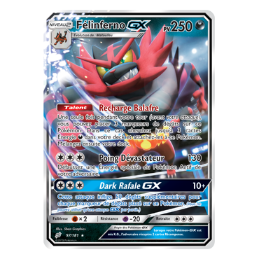 Découvrez Félinferno, carte Holographique rare GX de la série Duo de Choc