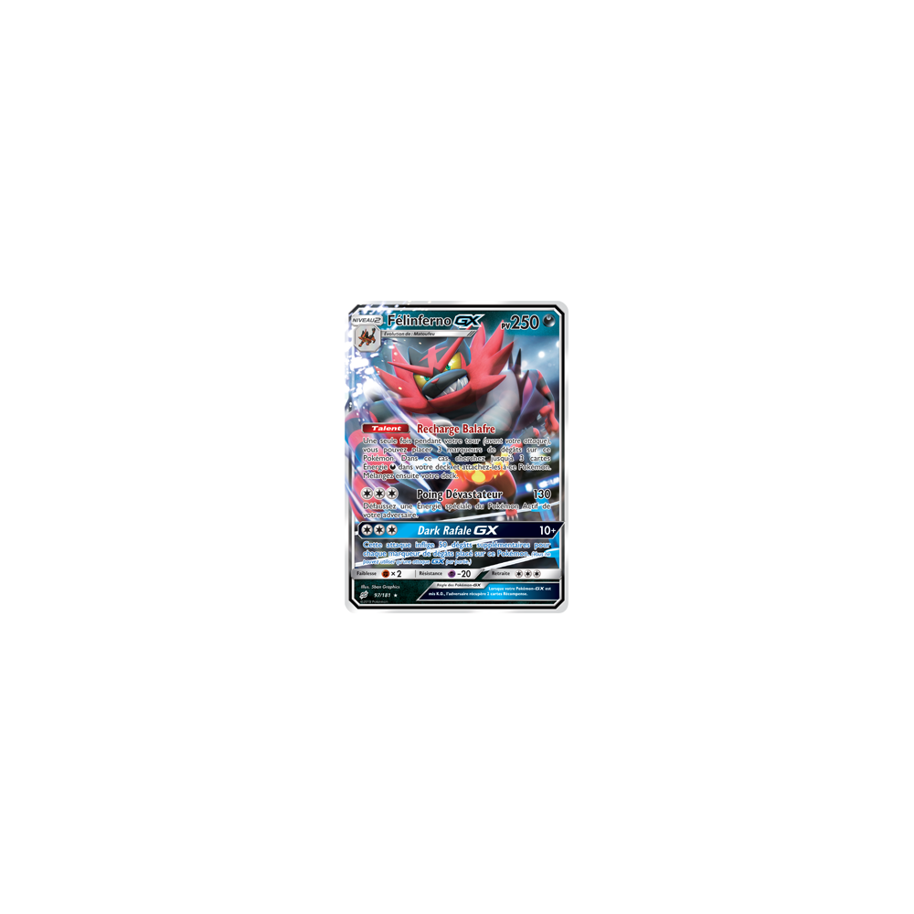 Découvrez Félinferno, carte Holographique rare GX de la série Duo de Choc