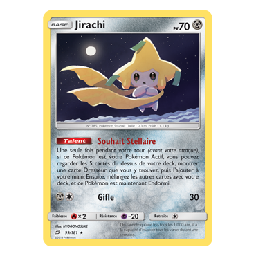 Découvrez Jirachi, carte Holographique rare de la série Duo de Choc