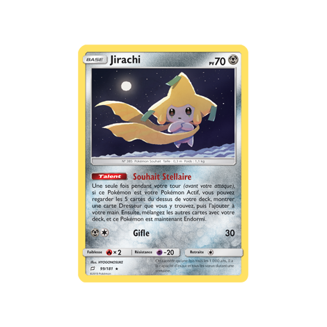 Découvrez Jirachi, carte Holographique rare de la série Duo de Choc