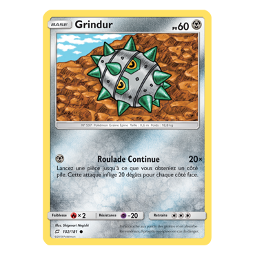 Grindur 102/181 : Joyau Commune de l'extension Pokémon Duo de Choc