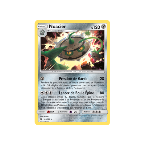 Carte Noacier - Rare de Pokémon Duo de Choc 103/181