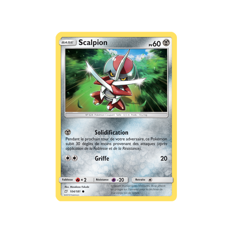 Scalpion 104/181 : Joyau Commune de l'extension Pokémon Duo de Choc