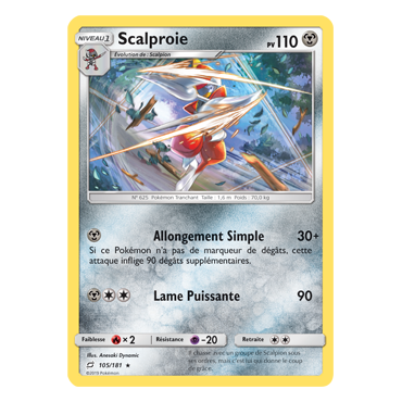 Scalproie 105/181 : Joyau Rare de l'extension Pokémon Duo de Choc