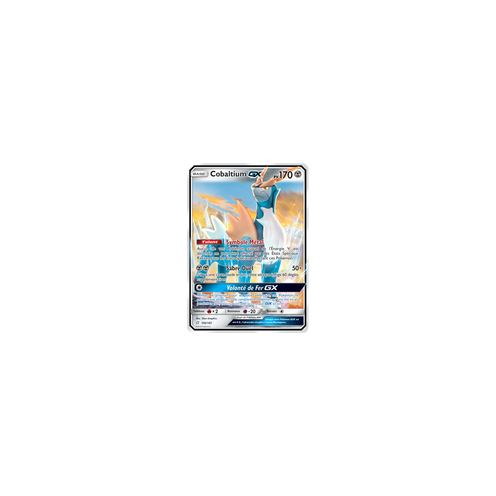 Découvrez Cobaltium, carte Holographique rare GX de la série Duo de Choc