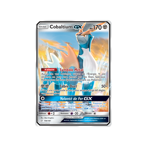 Découvrez Cobaltium, carte Holographique rare GX de la série Duo de Choc