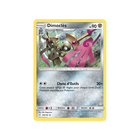 Carte Dimoclès - Peu commune de Pokémon Duo de Choc 108/181