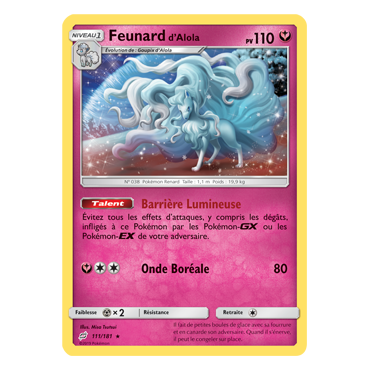 Découvrez Feunard d'Alola, carte Holographique rare de la série Duo de Choc