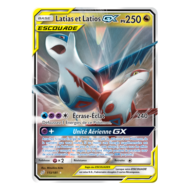 Carte Latias et Latios - Holographique rare GX de Pokémon Duo de Choc 113/181