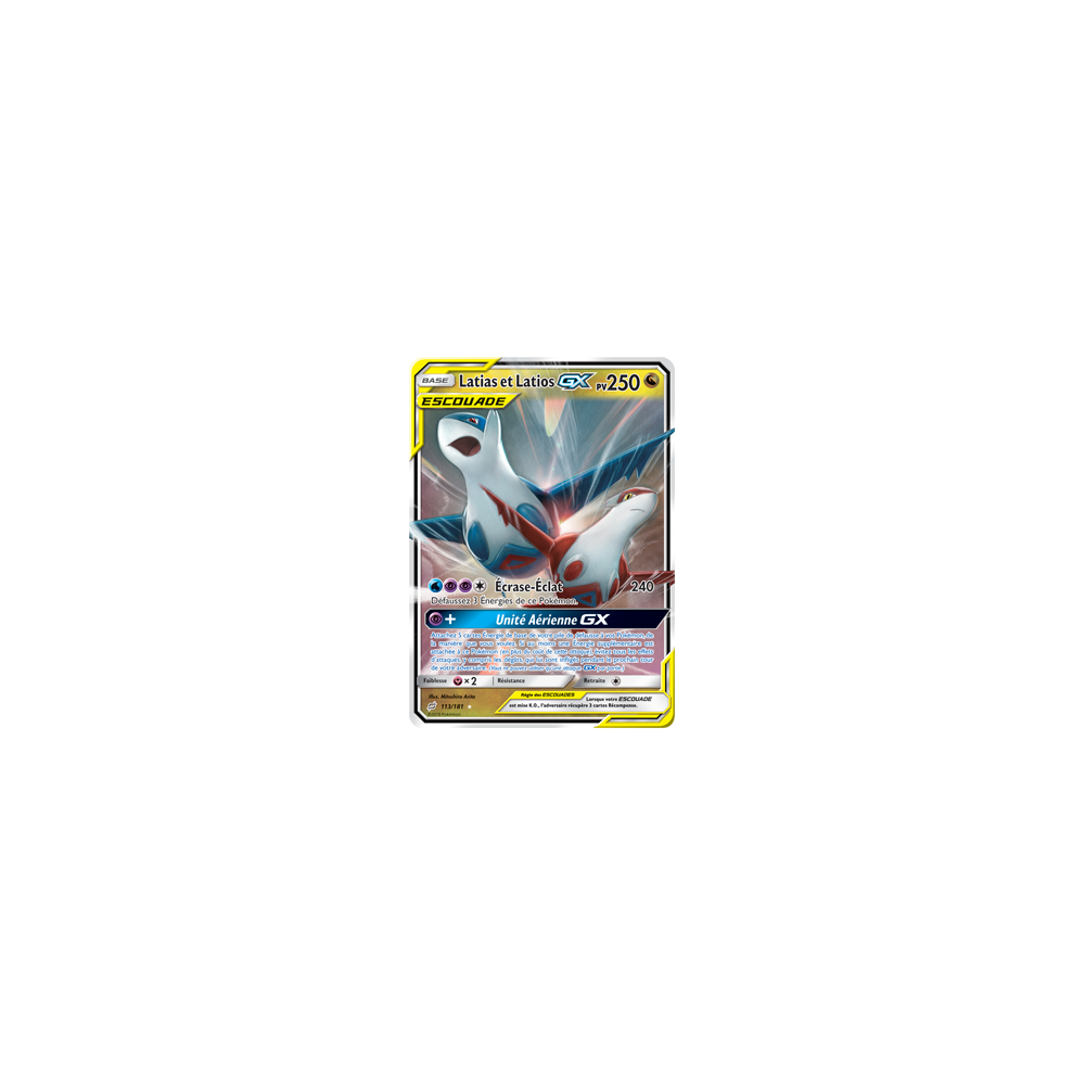 Carte Latias et Latios - Holographique rare GX de Pokémon Duo de Choc 113/181