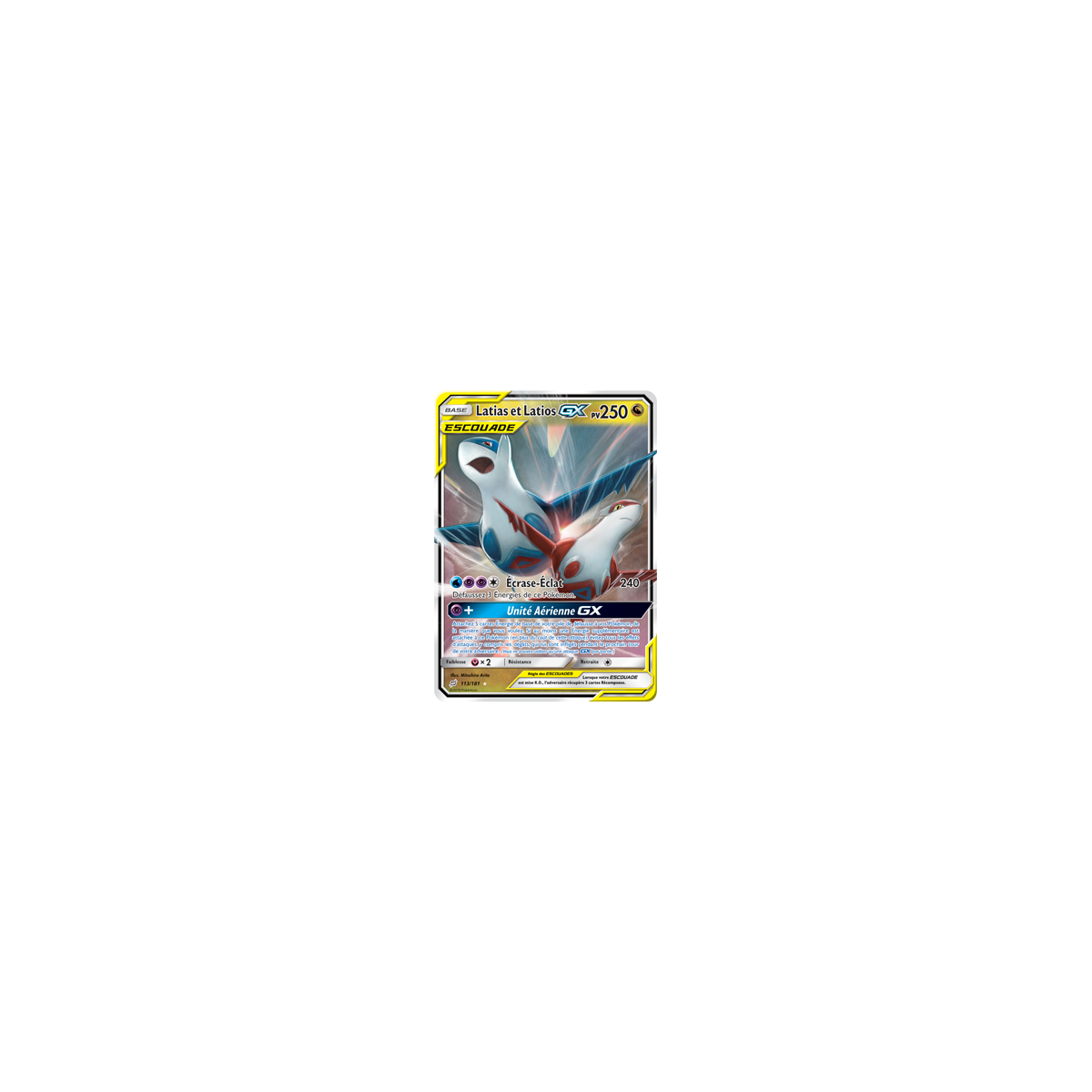 Carte Latias et Latios - Holographique rare GX de Pokémon Duo de Choc 113/181