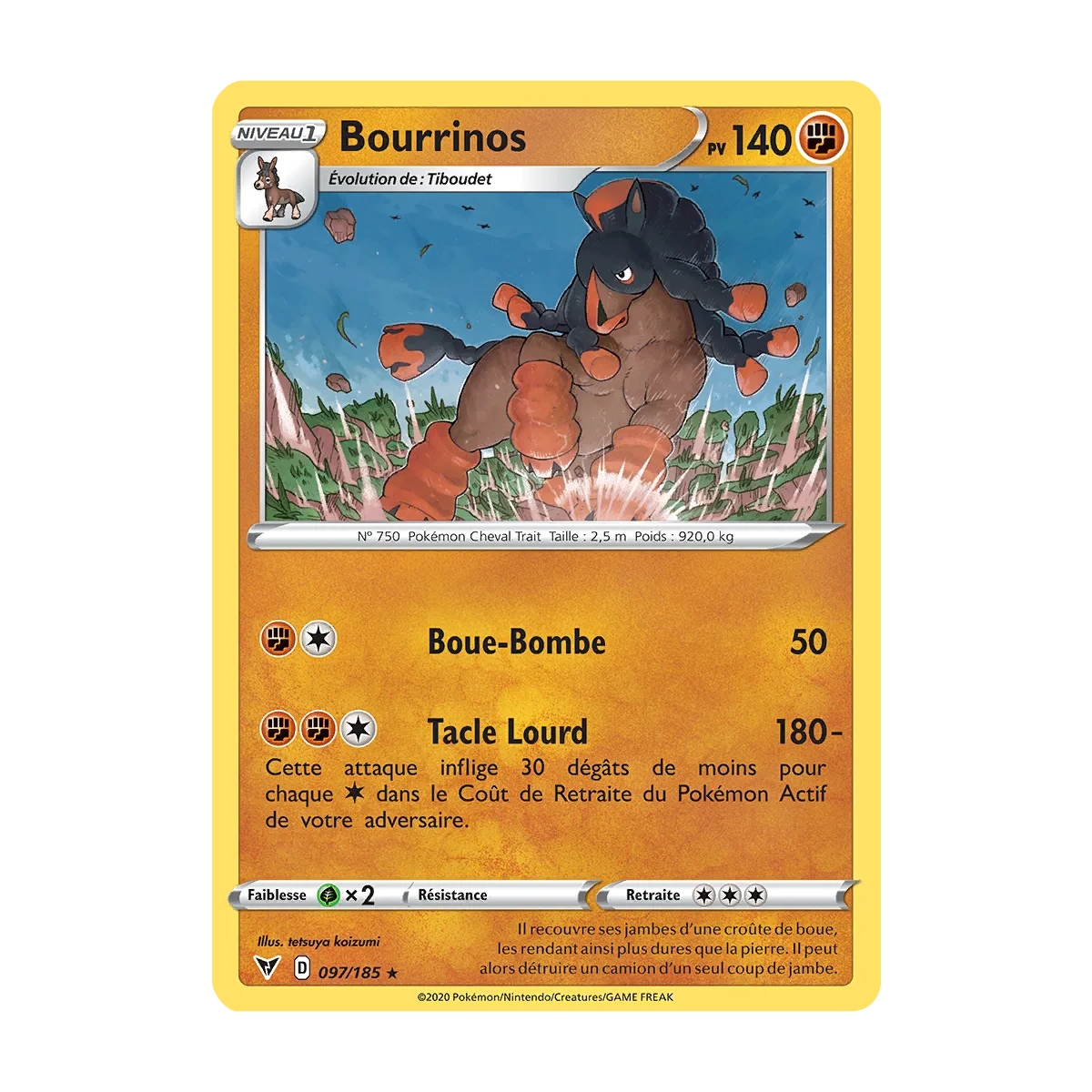 Bourrinos 097/185 : Joyau Rare (Brillante) de l'extension Pokémon Épée et Bouclier Voltage Éclatant