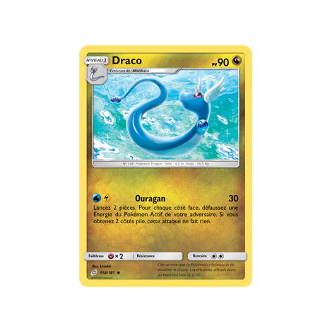 Carte Draco - Peu commune de Pokémon Duo de Choc 118/181