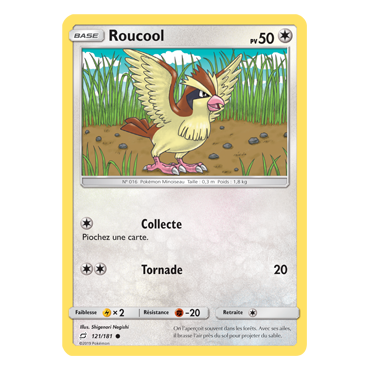 Roucool 121/181 : Joyau Commune de l'extension Pokémon Duo de Choc