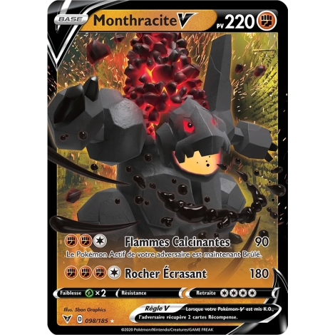 Carte Monthracite - Holographique rare V de Pokémon Épée et Bouclier Voltage Éclatant 098/185