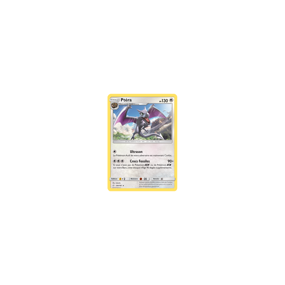 Ptéra 130/181 : Joyau Rare de l'extension Pokémon Duo de Choc