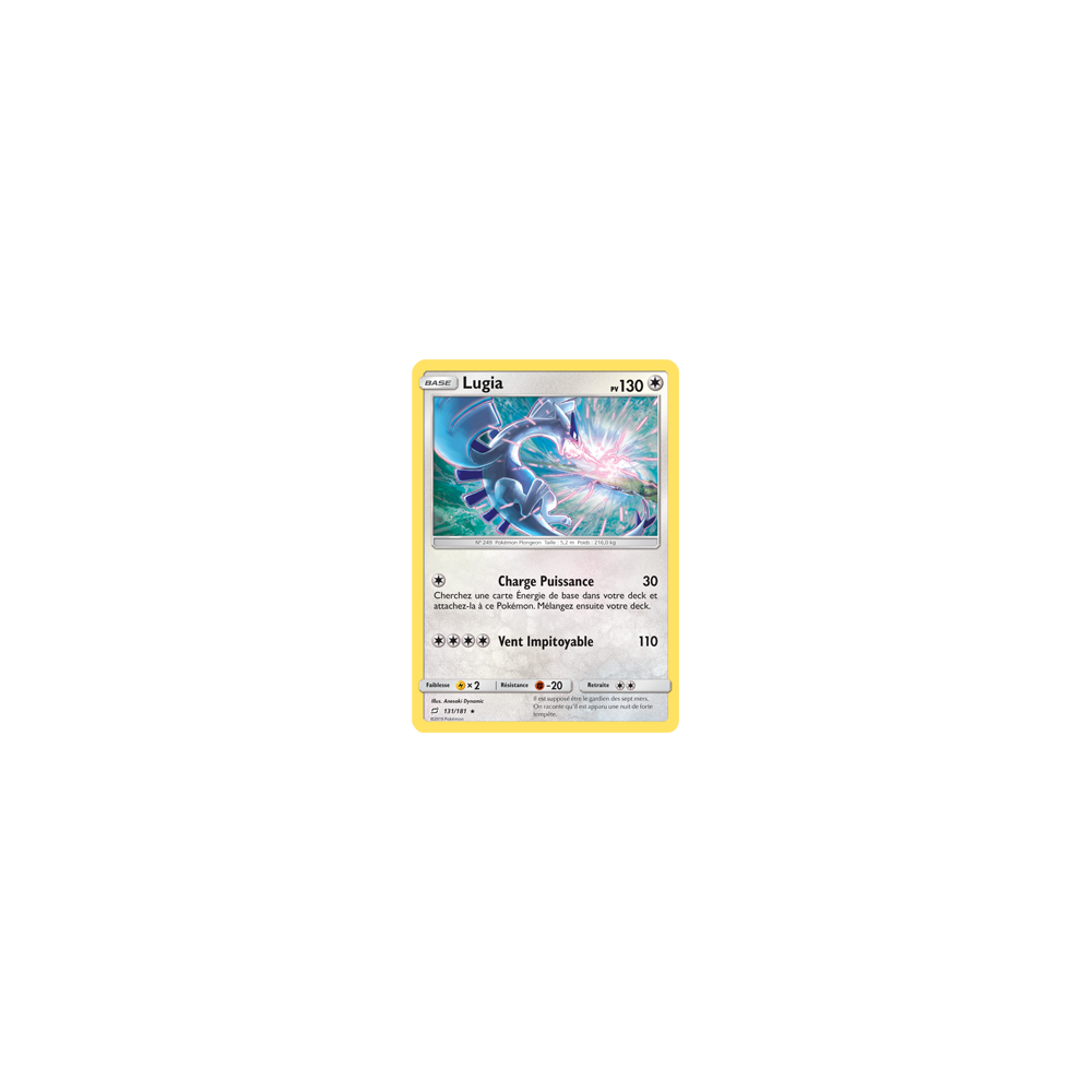 Carte Lugia - Holographique rare de Pokémon Duo de Choc 131/181