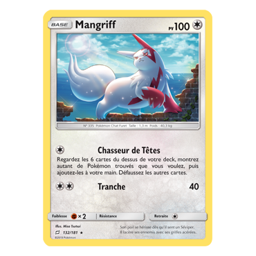 Mangriff 132/181 : Joyau Holographique rare de l'extension Pokémon Duo de Choc