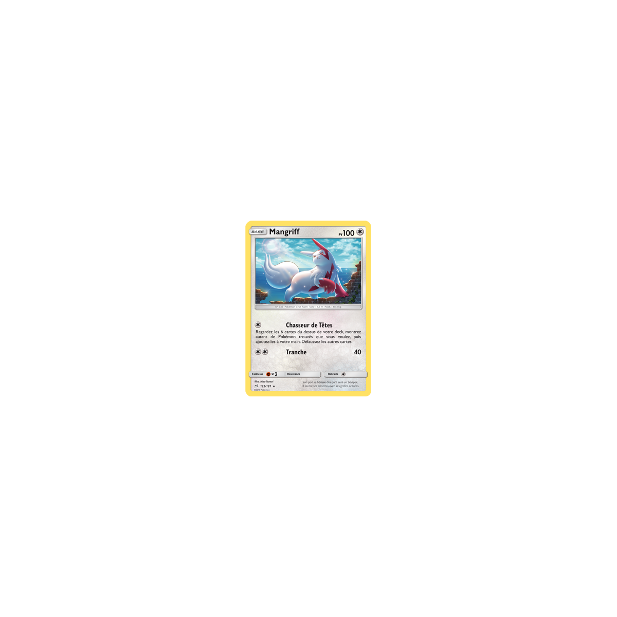 Mangriff 132/181 : Joyau Holographique rare de l'extension Pokémon Duo de Choc